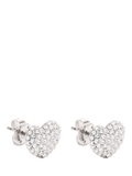 Marc Jacobs heart stud earrings silver crystal, imported from the UK