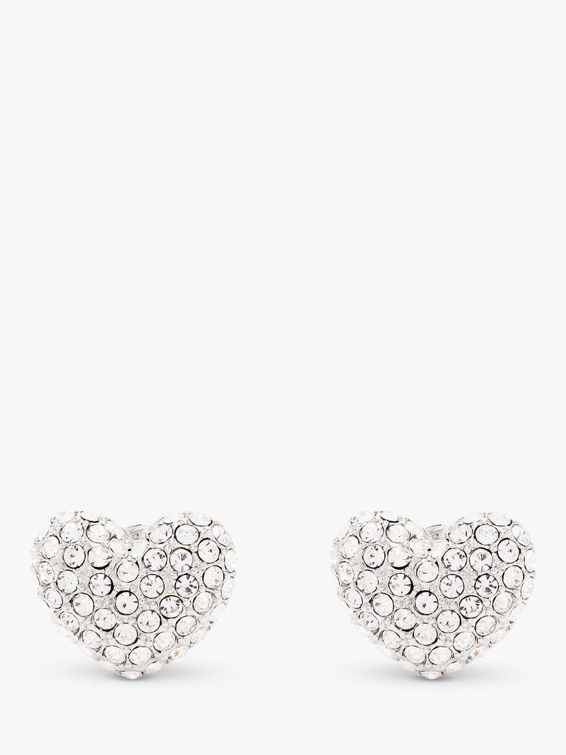 Marc Jacobs heart stud earrings silver crystal, imported from the UK