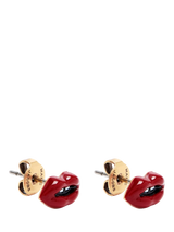 John Lewis Marc Jacobs Lip Stud Earrings, Gold/Red- Buy online at McGrocer