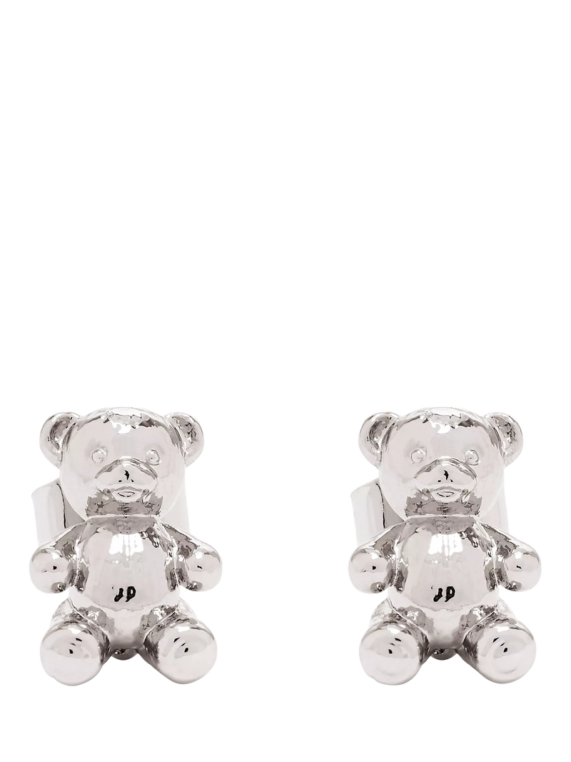 Marc Jacobs bear stud earrings light antique silver, UK version