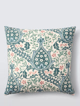 John Lewis Morris & Co. Persian Tulip Cushion Teal 43cm x 43cm- Buy online at McGrocer