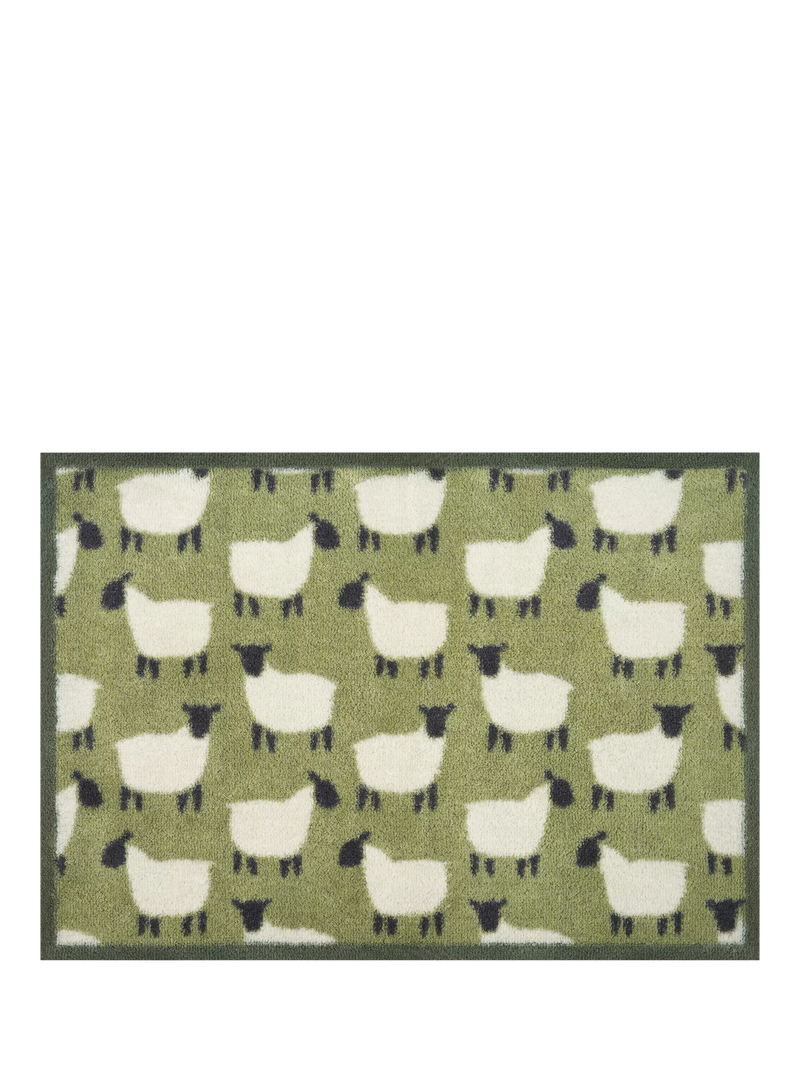 Turtle Mat Sheep Flock Door Mat, Green