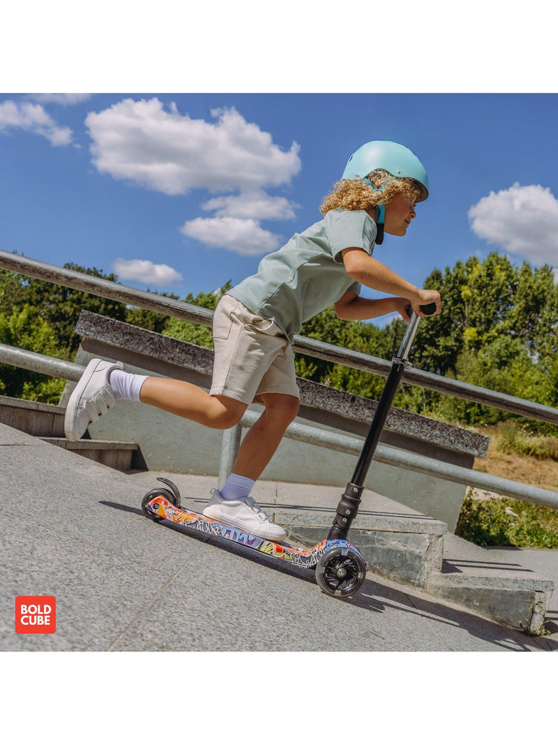 BOLDCUBE Big 3-Wheel Foldable Scooter Street Graffiti, imported from the UK