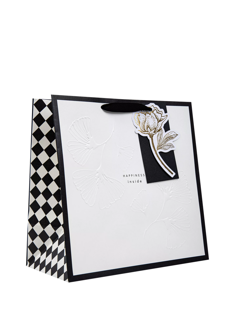 Hall & Co Memento Luxe gift bag white black - British product