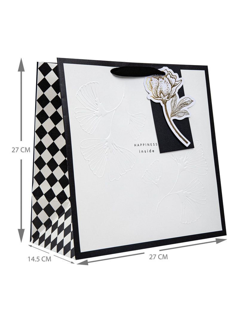 Hall & Co Memento Luxe gift bag white black - British product