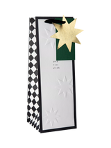 John Lewis Hall & Co Memento Luxe White and Black Bottle Gift Bag, 35cm- Buy online at McGrocer