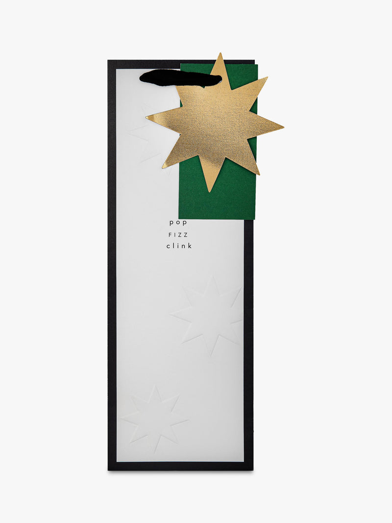 Hall & Co Memento Luxe bottle gift bag white and black (British brand)