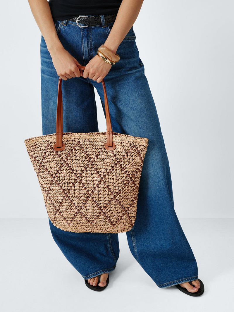John Lewis raffia shopper bag Natural (British brand)