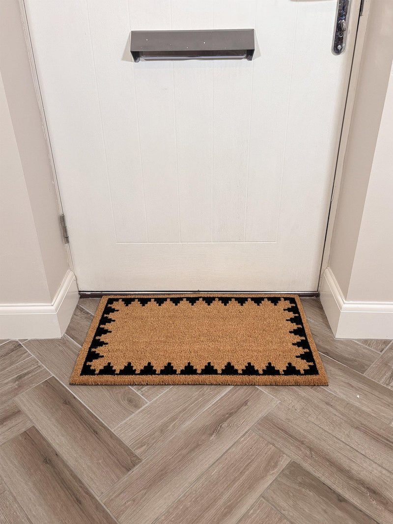 John Lewis chevron border door mat 45x75cm black (British brand)