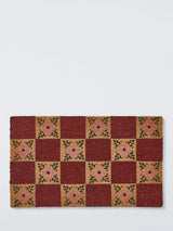 John Lewis John Lewis Floral Checkerboard Door Mat Pink- Buy online at McGrocer