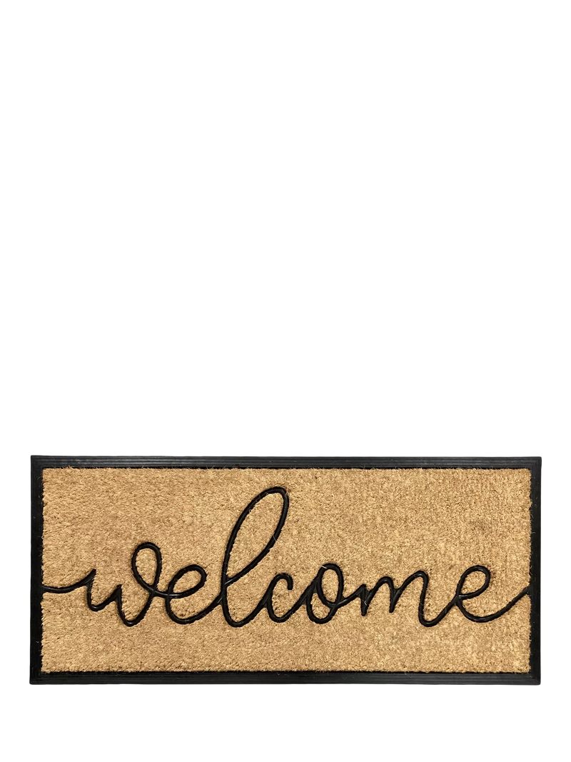 John Lewis Welcome Coir Door Mat Natural 45 x 76cm