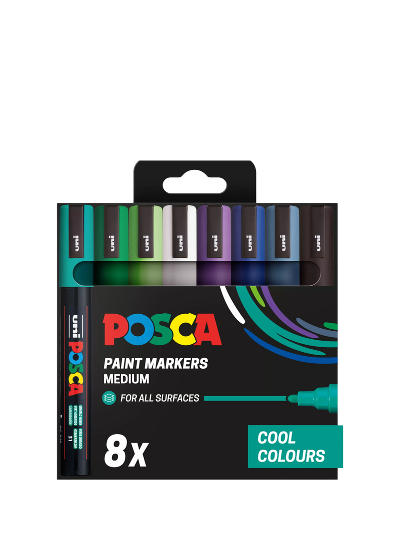POSCA medium paint markers 8-pack, UK version