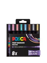 John Lewis POSCA Medium Metallic Paint Markers, Pack of 8, Multi- Buy online at McGrocer
