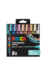 John Lewis POSCA Medium Soft Colours Paint Marker Pens, Pack of 8, Multi- Buy online at McGrocer