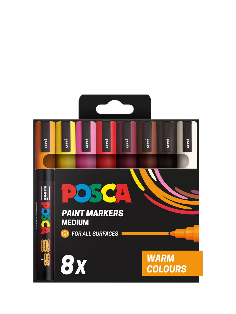 POSCA medium paint markers set of 8 warm tones - British product