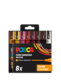 POSCA medium paint markers set of 8 warm tones - British product