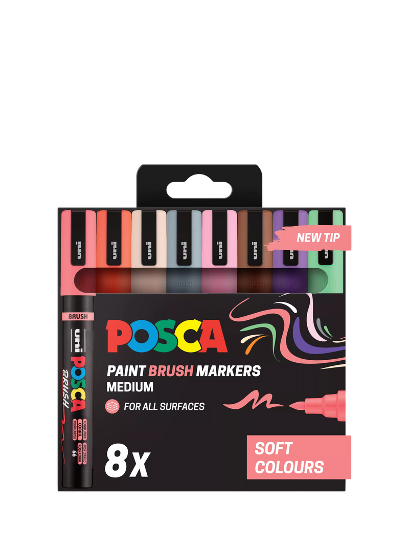 POSCA paint markers medium soft colours pack of 8 (British brand)