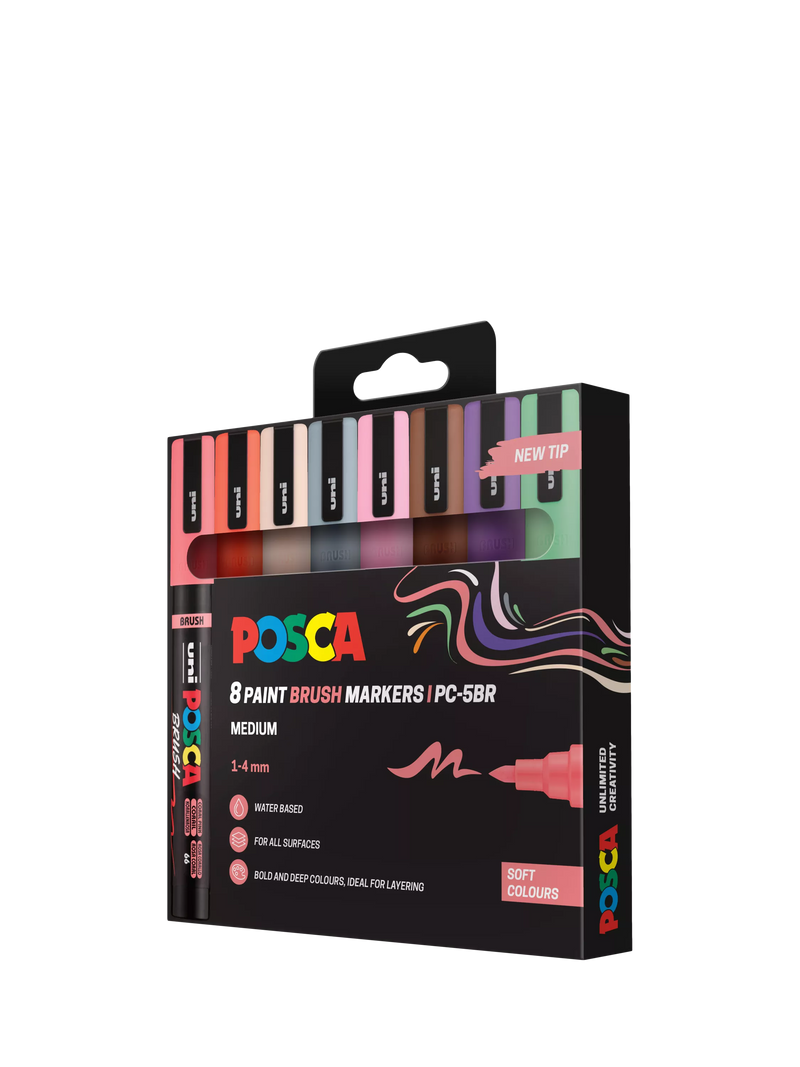 POSCA paint markers medium soft colours pack of 8 (British brand)