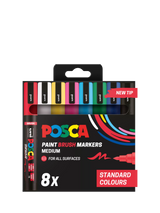 John Lewis POSCA Medium Standard Colours Paint Marker Pens, Pack of 8, Multi- Buy online at McGrocer