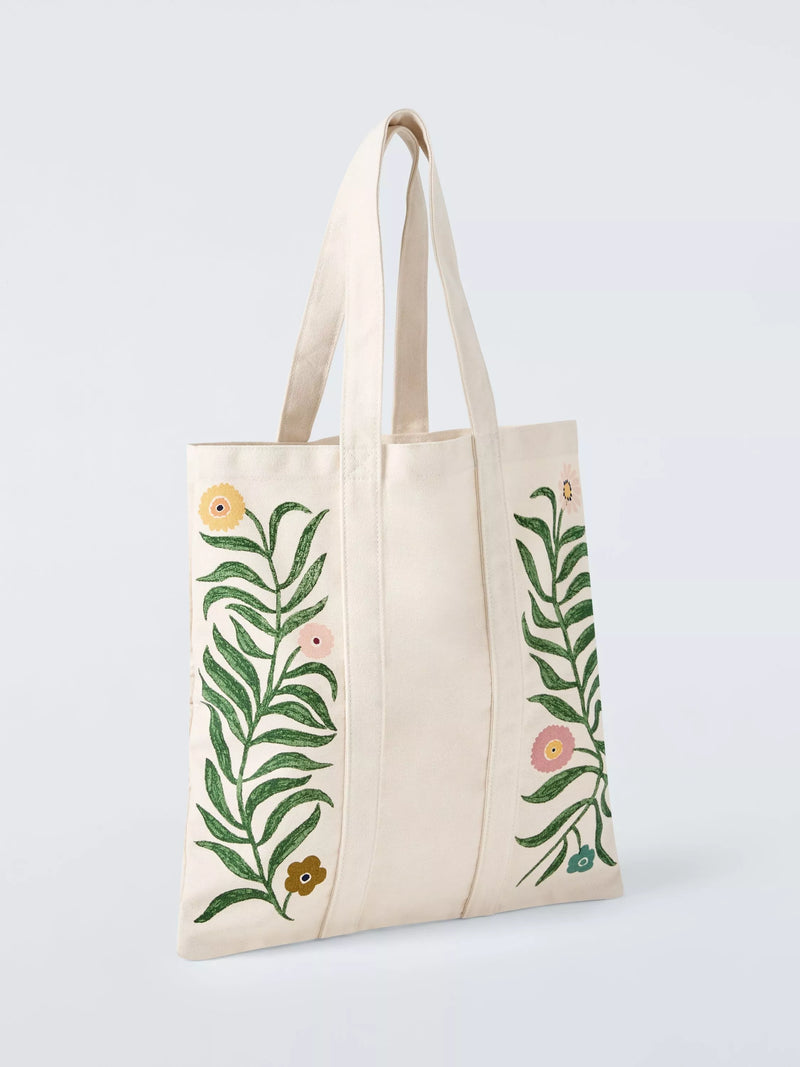 John Lewis x Anine Cecilie Iversen green floral tote bag - British product