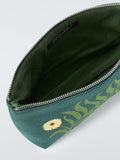 John Lewis small embroidered floral pouch bag green (British brand)