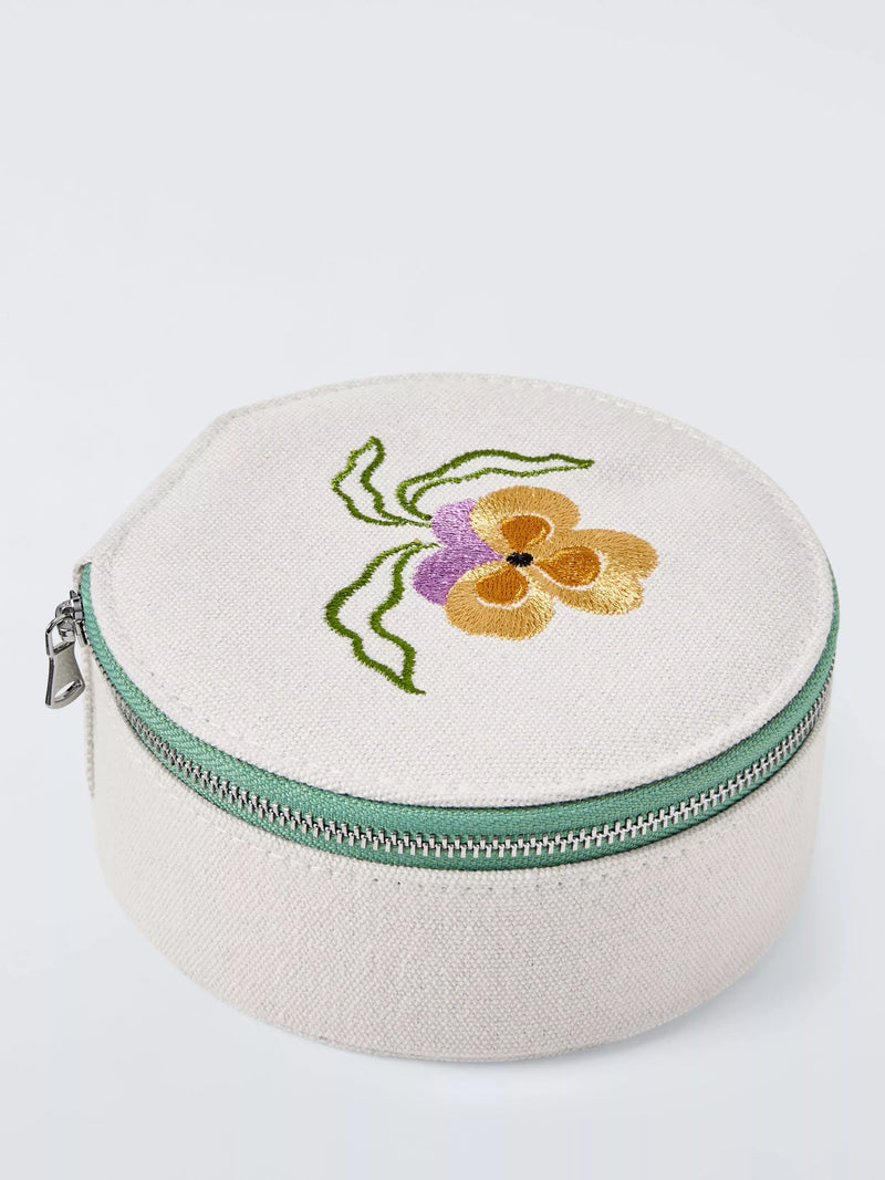 John Lewis floral jewellery box with embroidered details, British brand