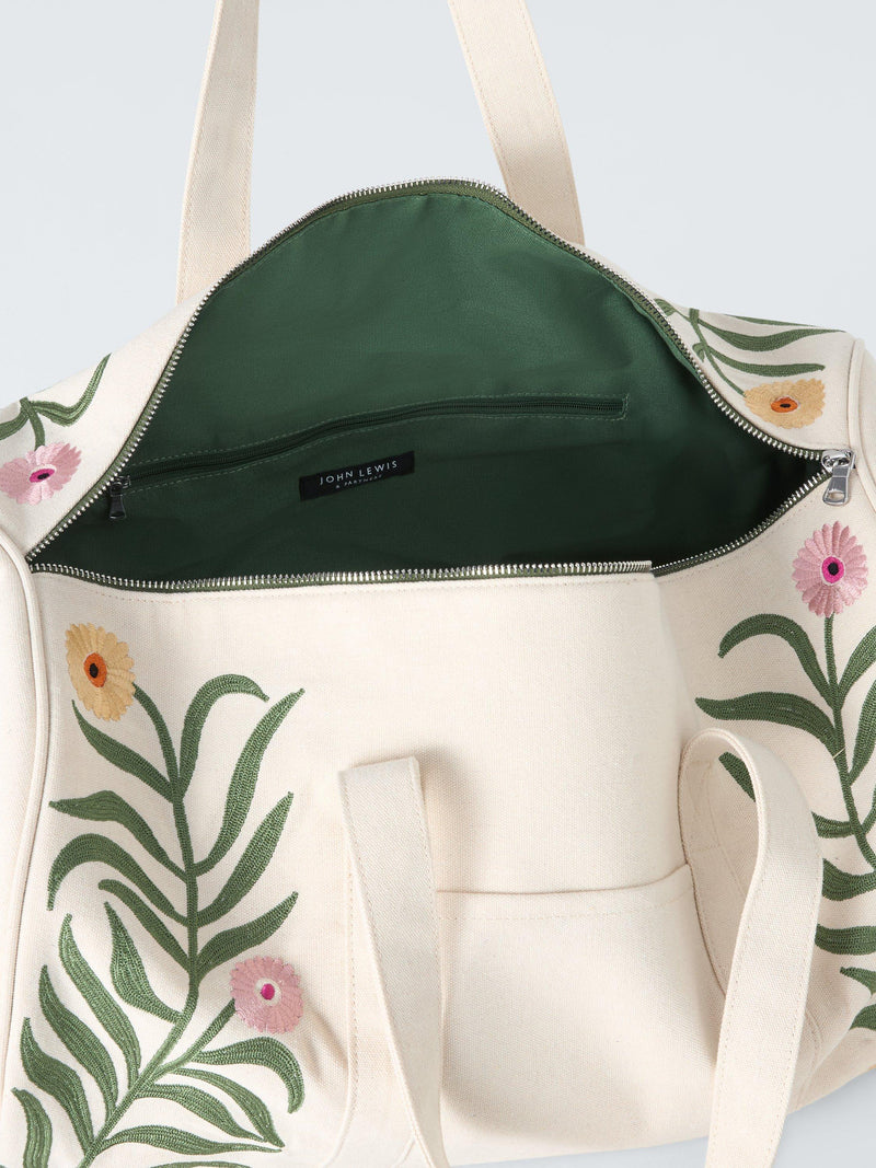 John Lewis floral weekend bag in green, imported from the UK