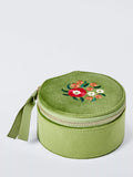 John Lewis travel jewellery box green velvet with floral embroidery, UK version