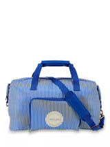 John Lewis Joules Ticking Stripe Packaway Duffle Bag Blue and White 33L- Buy online at McGrocer