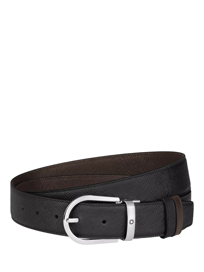 Montblanc leather belt reversible black 35mm - British product