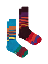 John Lewis Paul Smith Vareigated Stripe Cotton Blend Socks, Pack of 2- Buy online at McGrocer