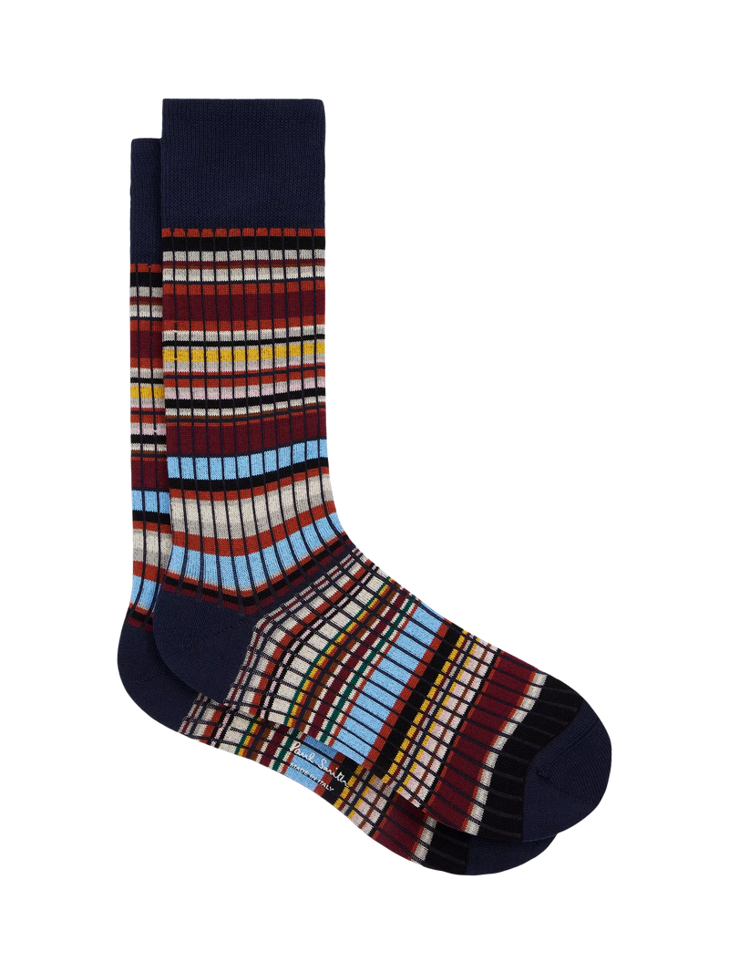 Paul Smith rib stripe cotton blend socks, UK version
