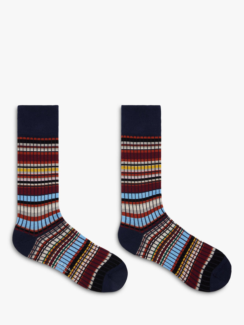 Paul Smith rib stripe cotton blend socks, UK version