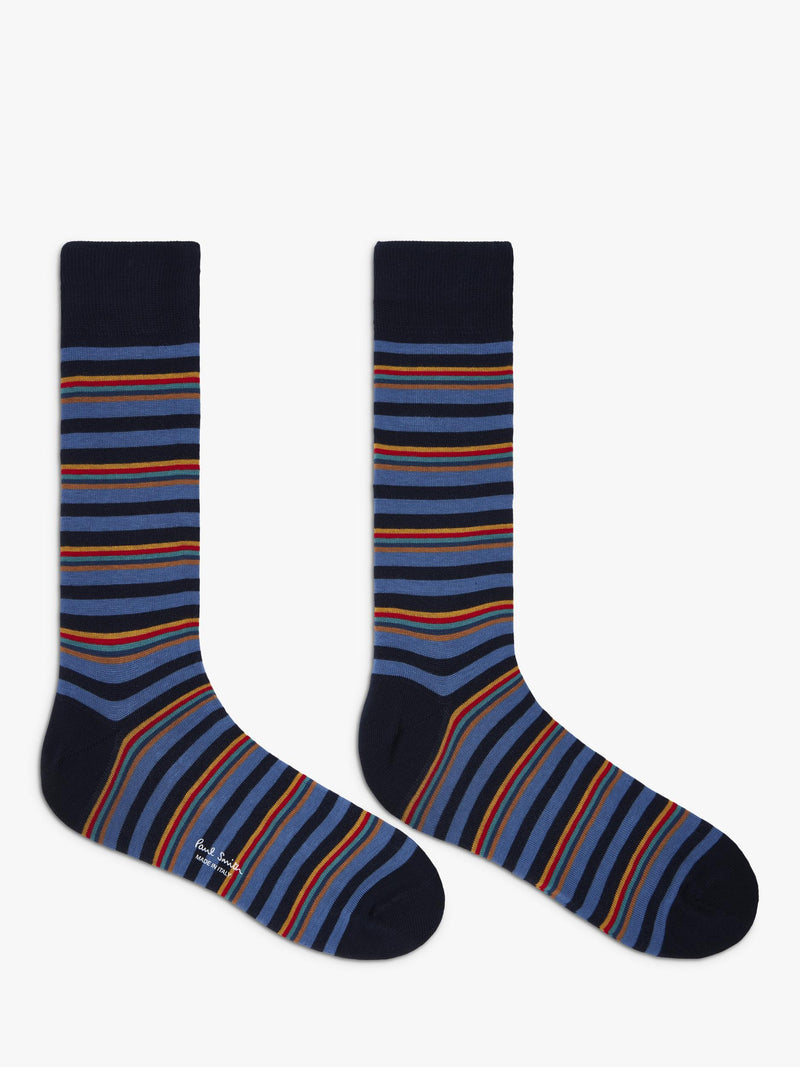 Paul Smith cotton rich stripe and square socks pack of 2 black (British brand)