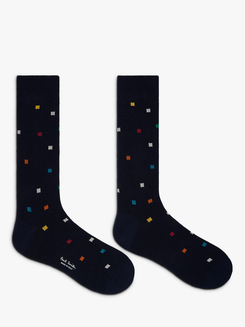 Paul Smith cotton rich stripe and square socks pack of 2 black (British brand)
