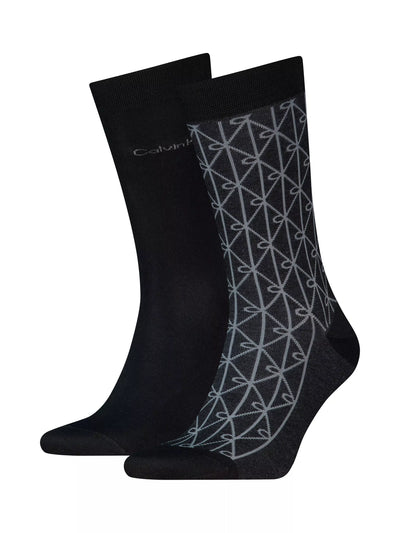 John Lewis Calvin Klein Mercerised Combed Cotton Blend Logo Ankle Socks, Pack of 2, Black- Buy online at McGrocer