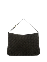 John Lewis Apatchy London Holly Woven Suede Handbag, Chocolate- Buy online at McGrocer