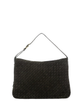 Apatchy London Holly woven suede handbag chocolate (British brand)