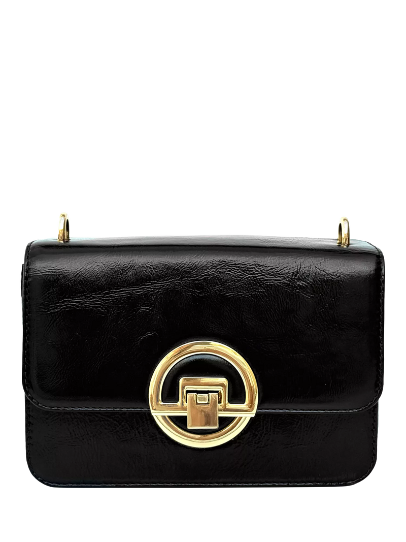 Apatchy London Tilly leather shoulder bag, crinkle patent - British product