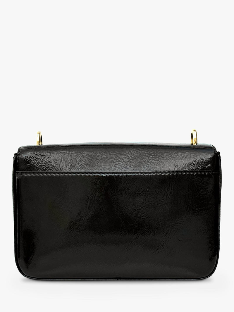 Apatchy London Tilly leather shoulder bag, crinkle patent - British product
