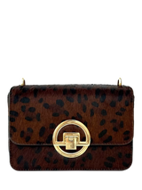 John Lewis Apatchy London Tilly Leather Leopard Shoulder Bag, Brown- Buy online at McGrocer