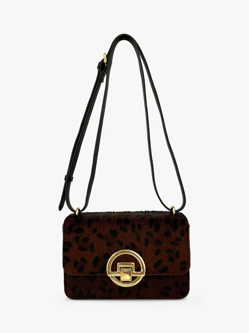 Apatchy London brown leopard shoulder bag - British product