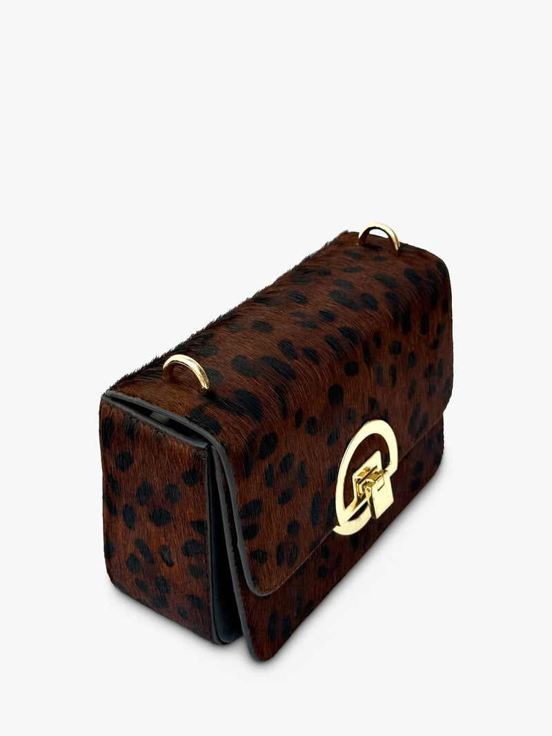 Apatchy London brown leopard shoulder bag - British product