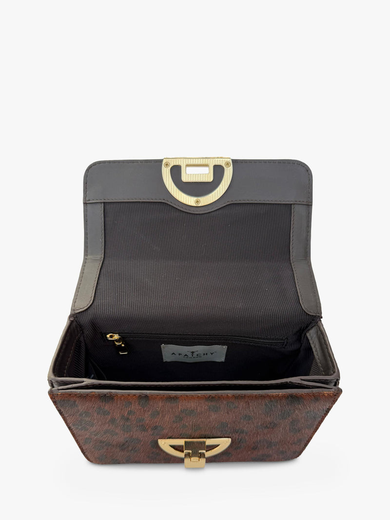 Apatchy London brown leopard shoulder bag - British product