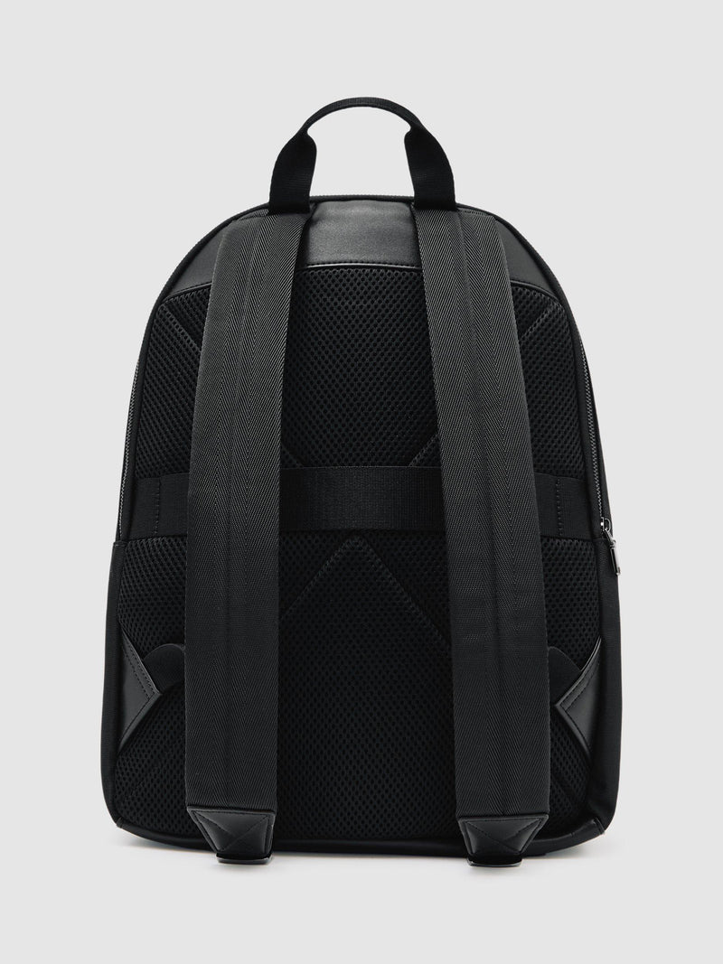 Reiss Allen Woven Backpack Black with zip, imported from the UK