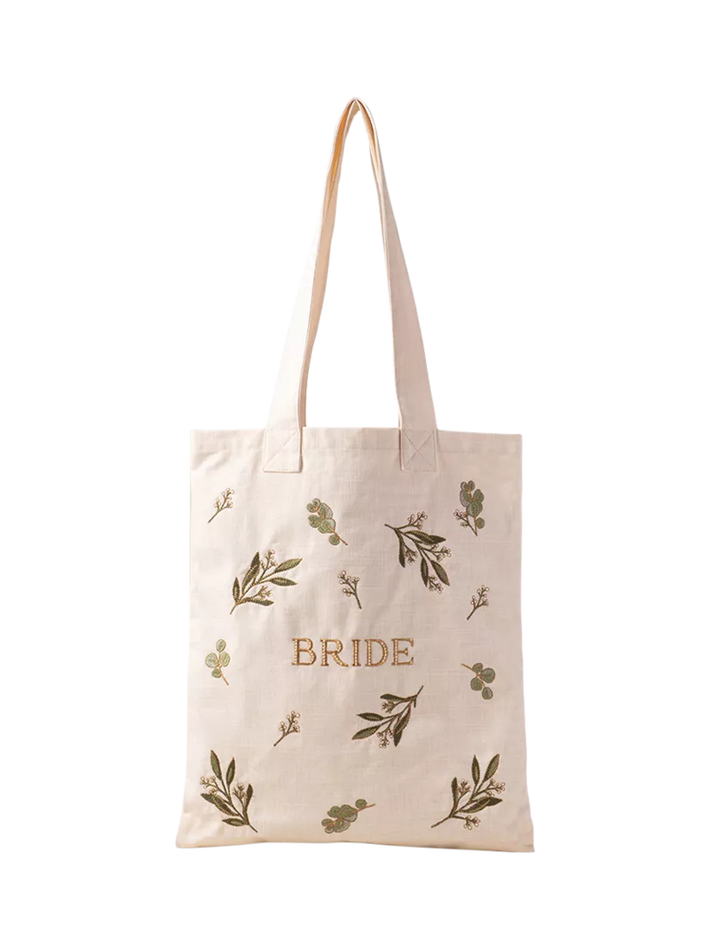 Elizabeth Scarlett olive branch bride cotton tote bag, imported from the UK
