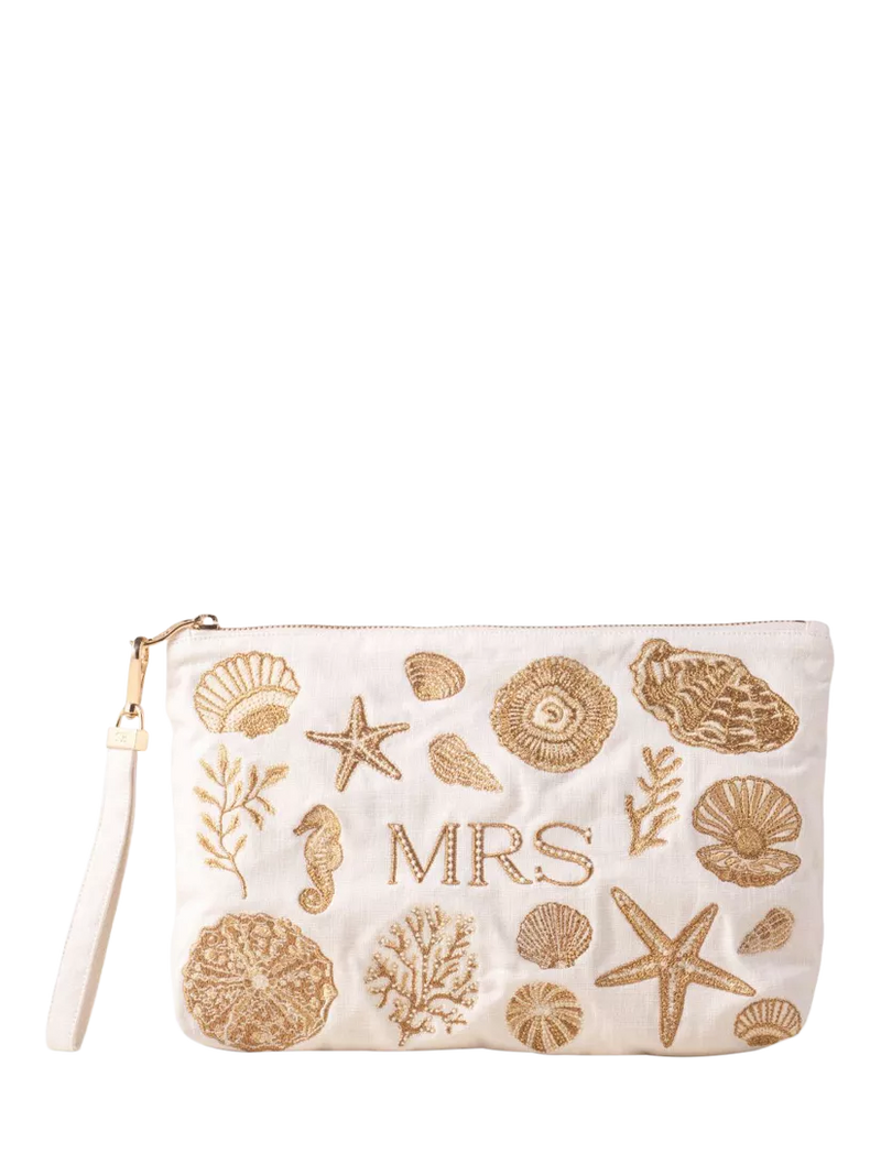 Elizabeth Scarlett Mrs Seashell organic cotton pouch - British product
