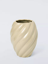 John Lewis John Lewis Twist Ceramic Vase, Neutral, 25cm- Buy online at McGrocer