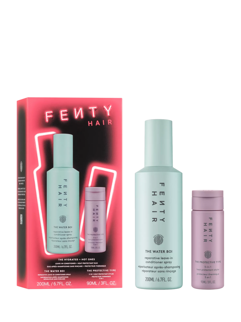 Fenty Beauty haircare gift set Hydrated & Hot Ones 90ml and 200ml, imported from the UK