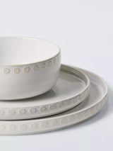 John Lewis John Lewis Floral Dot Stoneware Dinnerware Set, White, 12 Piece- Buy online at McGrocer
